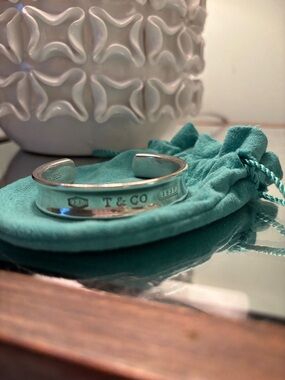 Tiffany & Co. Sterling Silver Open Cuff with Signature Blue Pouch